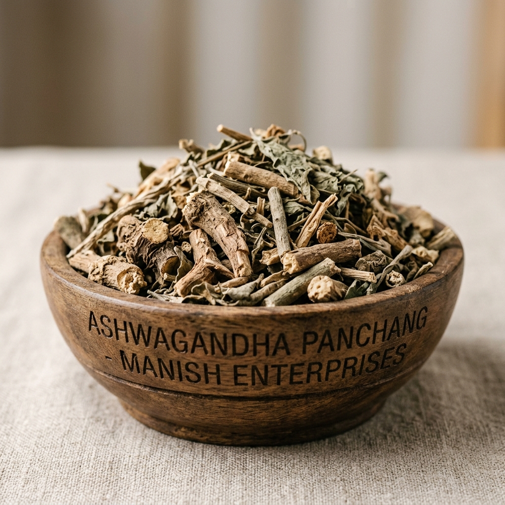 Dried Ashwagandha Panchang whole plant wholesale Neemuch Manish Enterprises